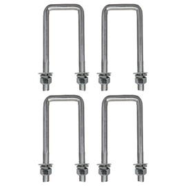 A.A Square U Bolts with Hardware for Boat Trailer, Electro-Galvanized Steel, 1/2" Diameter x 2-1/8" x 6-5/16" for 2x4 Beam (4 Pack)