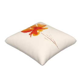 ZYLITHO Watercolor Flower Throw Pillow Covers Single Poppy Flower Square Pillow Cases 20x20 Inch Set of 2 Nature Inspired Romantic Pillowcase Decorative Cushion Cover for Bedroom Couch Sofa