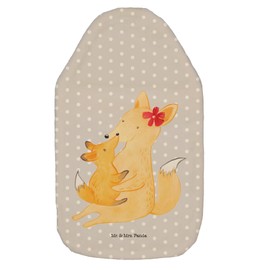 Mr. & Mrs. Panda Hot Water Bottle Fox Mum & Child - Gift, Hot Water Bottle Cover, Sister, Brother, Mother, Daughter, Mother's Day, Favourite Daughter, Hot Water Bottle with Cover, Grain Cushion, Heat Cushion