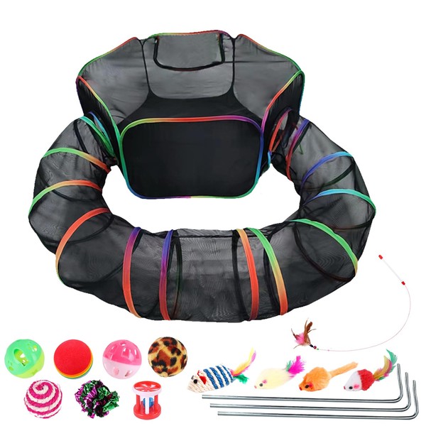 BNOSDM Outdoor Cat Enclosures Pop Up Cat Tent with Tunnel