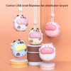 Mini Hanging Neck Fan USB Rechargeable Bladeless Cartoon Cow Shape