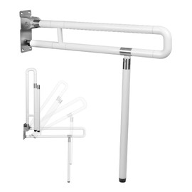 Stainless Steel Handicap Grab Bars - Foldable 29.5 Inch Toilet Bar with Anti-Slip Grip, Space-Saving Flip Design - Ideal for Elderly, Pregnant Women, and Disabled Individuals