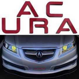 Advanced Trims Red Raised Plastic Letters Inserts Acura TL 2004-2008 Front Bumper