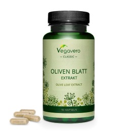 Olive Leaf Extract Vegavero® | Highest Strength 40% Oleuropein | Spanish Olive Leaves | No Additives, Lab-Tested | 500mg (15:1) Equivalent 7500mg | 90 Capsules | Vegan