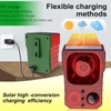 Solar Outdoor Motion Sensor Alarm - Noise maker129dB Alarm, Recording,