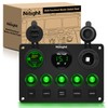 Nilight 5 Gang Multi Function Waterproof Switch Panel PD Type