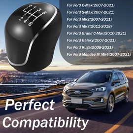 MEMOEVER Gear Knob 6 Speed for Ford Car, Car Shift Knobs Fit for Ford Focus Fiesta Mk2 Mk3 C-Max S-Max Mendeo IV Mk4 Car Gear Shift Knob