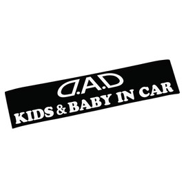 Garson DAD KIDS & BABY IN CARSticker [White] ST140-01 D.A.D