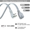 KUNCAN Appliance Power Extension Cord - 3 Prong Flat Wire