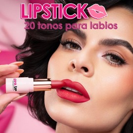 PINK UP Lipstick Labial matte de larga duración Maquillaje Labial Acabado matte que brinda una textura muy suave No reseca Color intenso de larga duración Color Mauve Modelo PKLP03