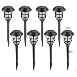 Solpex 8 Pack Solar Lights Outdoor, Warm White Solar Landscape Lights, Waterproof Outdoor Solar Lights Walkway for Patio, Lawn, Yard and Landscape…
