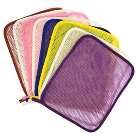 FRCOLOR 8Pcs Exfoliating Wash Cloths Elastic and Stretchable Bath Cloths for Deep Cleansing and Exfoliation for Body and Face Easy to Multicolored Purple Dark