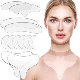 12 Pieces Reusable Silicone Chest Pads Patch Silicone Neck Forehead Cleavage Eye Pad Set for Women Girls