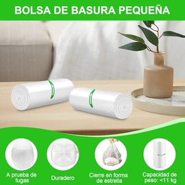 200 Piezas Bolsas de Basura，Bolsas de Basura Grandes 50 * 60CM，Bolsas para Basuras Biodegradables，Degradación natural en 90 días, ideal para Cocina, Hogar