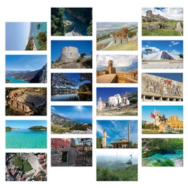 Dear Mapper Albania Vintage Landscape Postcards Pack 20pc/Set Postcards From Around The World Greeting Cards for Business World Travel Postcard for Mailing Decor Gift