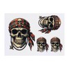 4 x 'Pirate Skull With Bandana' Temporary Tattoos - Water