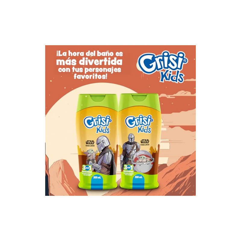 Grisi Kids, Mandalorian 3 en 1: Shampoo, Acondicionador y Gel