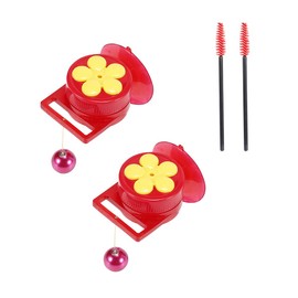 Hummingbird Feeder for Window Small Handheld Bird Flower Feeders with Perch Cleaning Brush (2Pack)