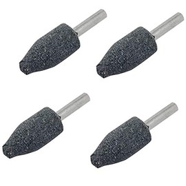 4 pcs 16mm Stone Rotary Grinding Bits with 1/4 Inch Shank, Aluminum Oxide Mounted Grinding Point for Grinding, Polishing，Deburring Ferrous Metals（4pcs 6x16 cone head）