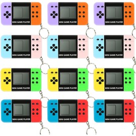 SSZS 12 piezas de recuerdos de fiesta de videojuegos para niños, mini regalos de fiesta de juegos, llavero de videojuego, suministros de fiesta de cumpleaños, regalos de devolución para decoraciones