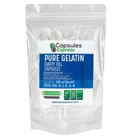 XPRS Nutra Clear Empty Capsules Sample Pack - Ten Each of Sizes 000, 00, 0, 1, 2, 3, 4 - Empty Capsules - Pill Capsule - Gelatin Gel Caps DIY Supplement Filling