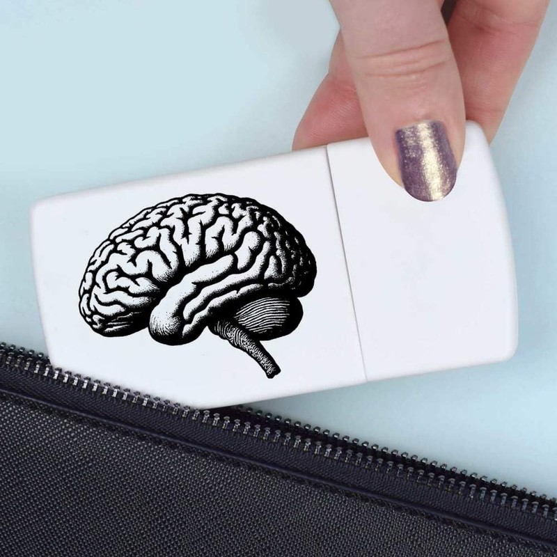 'Human Brain Side View' Pill Box with Tablet Splitter (PI00032440)