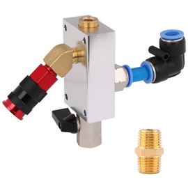 Hromee Compressed Air Outlet Kit with 1/2-Inch Tubing System and 1/4-Inch NPT Outlet Port Pack of 8 Air Push to Connect Outlet Block Set with Elbow NPT Straight and Universal Coupler