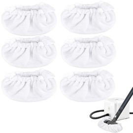 Sgizoku Large Microfiber Bonnet Steam Mop Pads Compatible with Dupray Steam Cleaners etc for The Rectangle Brush Tool - Reusable Washable Steam Cloth Accessories - 6 Pack