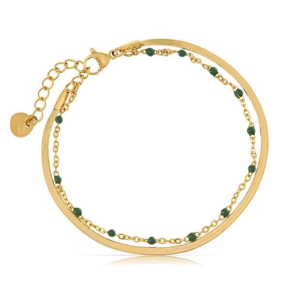 Made by Nami Double Row Bracelet Women's Gold Stainless Steel