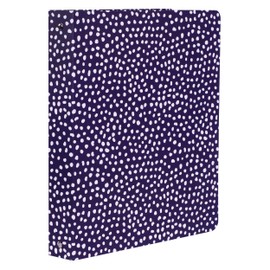 Steel Mill & Co Cute Decorative Hardcover 3 Ring Binder for Letter Size Paper, 1 Inch Round Rings, Blue Binder Organizer for School/Office, Navy Dots