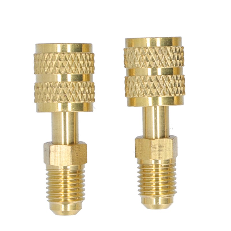 4Pcs 1/4SAE to 5/16SAE Conversion Head Refrigerant Charging Adapter for