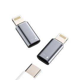 Apple Lightning OTG Adapter (2 Pack) Type C Female to Lightning Male Charging Converter Adapter Compatible with Apple MFI Certified USB C to Lightning Plug Connector Camera Data Transfer Backup Plug