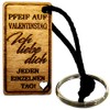 Lieblingsmensch Wooden Keyring with Whistle on Valentine's Day, walnut