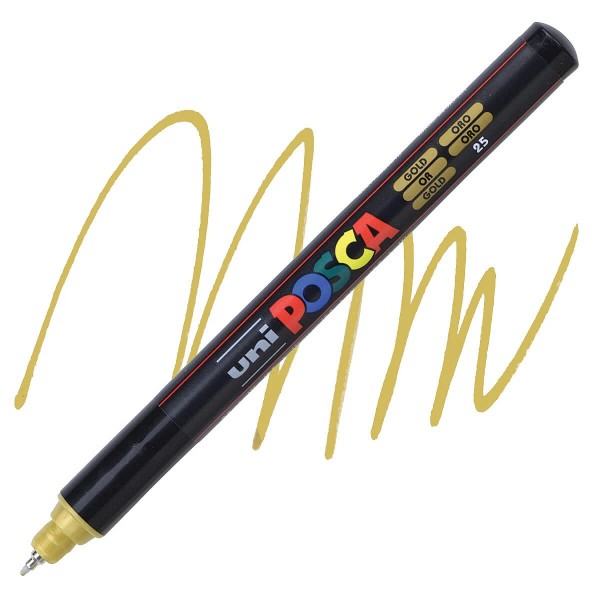 Posca Markers, Paint Marker, Gold, 1MR Extra Fine Tip, Opaque,