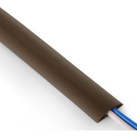 ZhiYo 5.6ft Cord Covers for Wires on Floor, Cord Hider Floor Hide Extension Cords, Soft PVC Cable Cover Cable Protector, Wire Cavity W0.62in H0.31in, Vintage Coffee