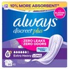 Always Discreet plus Incontinence Pads for Women, Extra Heavy Long,