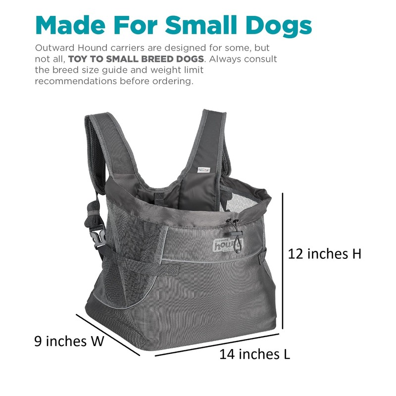 Outward Hound PupPak Dog Front Carrier, Medium, Grey – Hands-Free