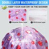 Shower Caps for Women Reusable Waterproof, Adjustable Double Layer Shower
