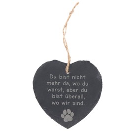 Spruchreif Slate Heart with Saying | Slate Board in Heart Shape with Cord for Hanging | Wall Decoration with Sayings | Mourning Pet | Memory Keepsake Pet