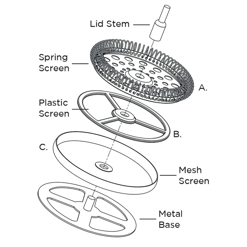 Service Ideas PDWSA350BS Double Wall Coffee Press, Stainless Steel, Brushed,