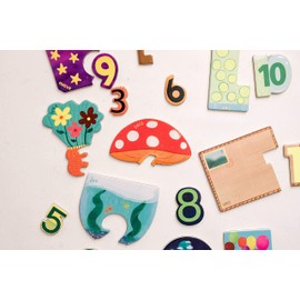 Spanish Wooden Matching English Number Magnets Game, Educational Matching Game for Toddlers 3+ Years Old - Fun Toddler Memory Game with Numbers and Words- Magnetic Learning Toy with Wooden Pieces