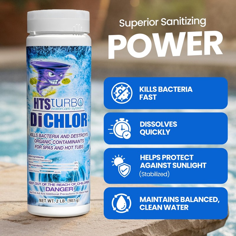 HTS Turbo Chlorine Granules for Hot Tubs and Spa -
