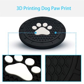 Aukmak Car Cup Holder Mat, Dog Paws Car Coasters 2.75 inch Car Interior Accessories Puppy Feet Anti Slip for Jeep Cars Truck RVs etc