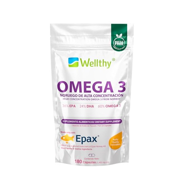 Wellty Omega 3 Salmón Noruego Epax® 180 Cápsulas. El aceite
