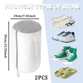 Schuhwaschbeutel Waschmaschine 2 Stück, Weiße Schuhwaschbeutel für Schuhe in der Waschmaschine, 39 x 19 cm Schuhbeutel Waschmaschine, Schuhsack Waschmaschine für Schuhe Waschen Beutel