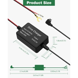 Dash Cam Hardwire Kit Type-C Port 12V-24V Converted to Output 5V/2.5A Max Power Cord (9.84ft), with 4 Fuse Connector Cables and Installation Tool for GPS Navigators Vantrue N4 and N2S Camera Dash etc.