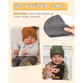 FURTALK Baby Beanie Cute Toddler Winter Hat Knit Boys Girls Warm 3 Pack Kids Embroidered Beanies Cap for 0-3 Years