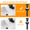 TIORIY Vessel Sink Drain Without Overflow, Plastic Bathroom Pop up