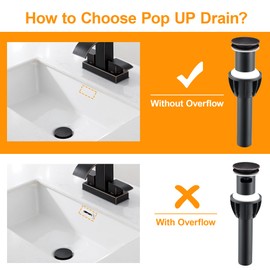TIORIY Vessel Sink Drain Without Overflow, Plastic Bathroom Pop up Sink Drain Fit for 1 3/4 Inch Vessel Sink, Built-in Anti Clogging Sink Stopper, Oil Rubbed Bronze