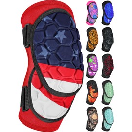 Penveer Baseball Elbow Guard Softball, Adult & Youth Softball Elbow Guard Baseball with Adjustable Strap (USA Flag, Y)